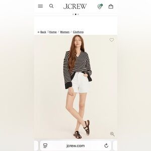 J.Crew denim high rise jean shorts, frayed hem, size 26